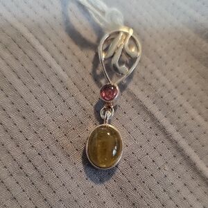ElegantSterling Silver Pendant with Watermelon Tourmaline.
